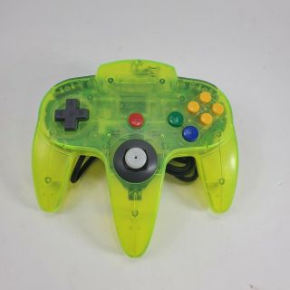 Official Nintendo 64 Controller Lime Green Tight Stick Oem N64 Rare Nus 005