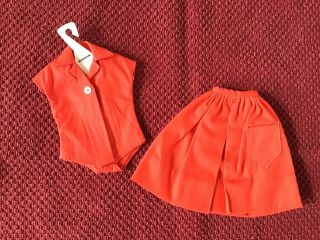 Vintage Barbie Red Cotton Blouse & Full Skirt