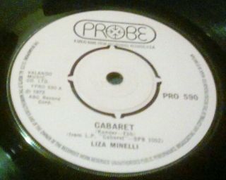 Liza Minelli Cabaret / Maybe This Time Probe 7 " Rare Uk.  Exc