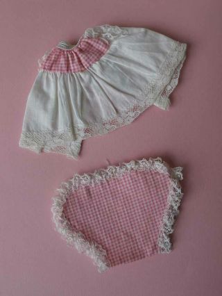 Vintage Vogue Ginnette Baby Doll Pink White Gingham Lace Trim 2 Pc Outfit Tagged