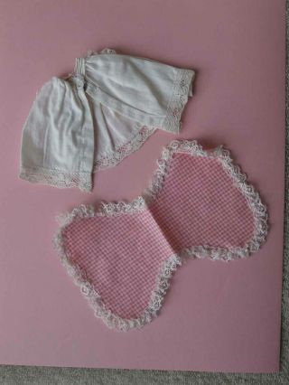 Vintage Vogue Ginnette Baby Doll PINK White Gingham Lace Trim 2 Pc Outfit Tagged 2