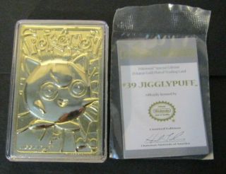 1999 Pokemon Jigglypuff 23k Gold Card Burger King Nintendo 3