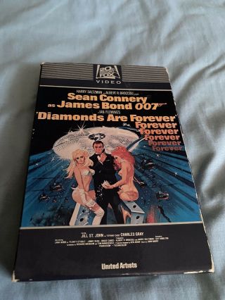 James Bond Diamonds Are Forever Extremely Rare 20th Century Fox Video 1982 Vhs