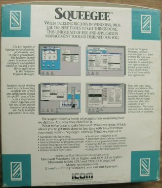 SQUEEGEE Rare Windows 3.  1 File and Application Launcher IBM PC 3.  5 