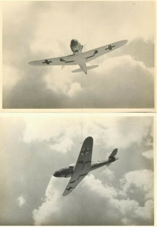 Two Rare Photographs Of A Messerschmitt Me - 109f Fighter