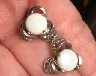 Bright Opal Earrings Vintage Zeidell 