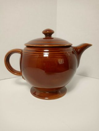 Rare Vintage Fiesta Sheffield Amberstone Tea Pot By Homer Laughlin 1967 - 72