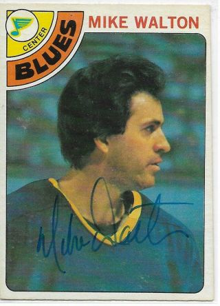 Mike Walton Authentic Signed Autograph 1978 Opc St.  Louis Blues Hockey Card Rare