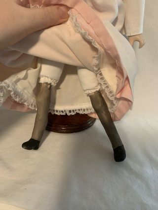 Vintage Antique Painted Features WWII Nurse Doll,  Cloth And China Porcelain 16” 2
