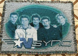 Rare Nsync Throw Blanket Woven Tapestry Acrylic Usa 58 