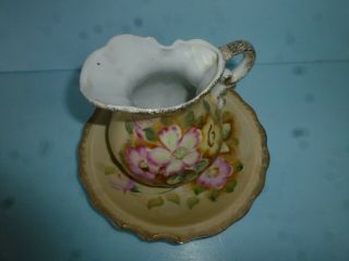 Vintage Homco Japan Porcelain Pitcher and Bowl Mini Floral Pitcher and Basin Bow 3