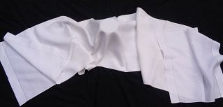 Lovely Antique/vintage Quality White Irish Linen Long Bolster Pillow Case