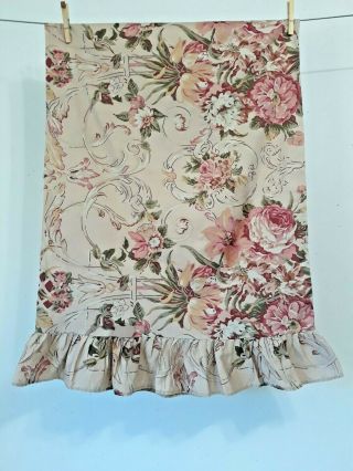 Single (1) Vintage Ralph Lauren Guinevere Floral Standard Ruffled Pillowcase