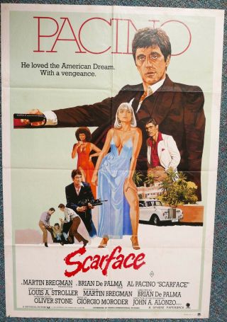Scarface 1983 Australian Cinema One Sheet Movie Poster Al Pacino Rare