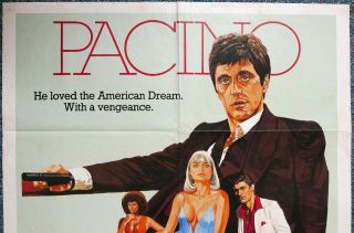 Scarface 1983 Australian cinema one sheet movie poster Al Pacino rare 2