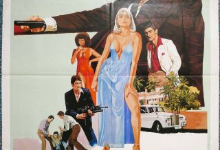 Scarface 1983 Australian cinema one sheet movie poster Al Pacino rare 3