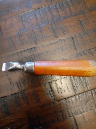 Antique Metal Can Opener W/ Wooden Handle Ed Lund Co Pat Nov 7,  1933