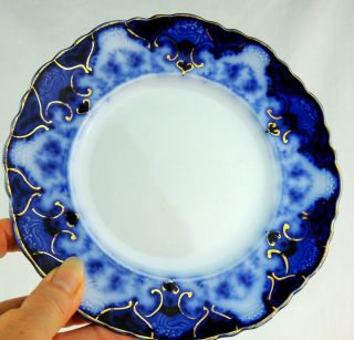 Antique Alfred Meakin Regent Flow Blue 7in Porcelain Plate Made In England EUC 3