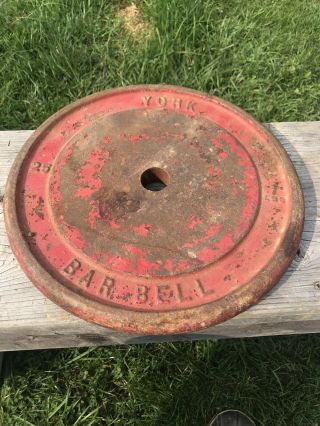 Rare York Vintage Standard 1 X 25 Lb Weight Plate 1” Weights Dumbell Barbell