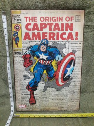 Marvel Captain America 109 Comic Book Cover 13 " X 19 " Wooden Wall Art Read