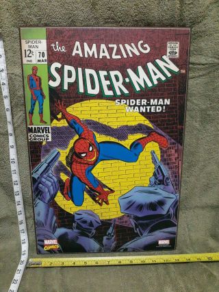 Marvel Spider - Man 70 Comic Book Cover 13 " X 19 " Wooden Wall Art Read