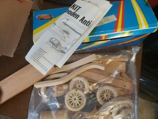RARE Vintage OLD ANTIQUE Toy Wood Model Car Kit 1914 STUTZ Box PARTS JUNKYARD 3