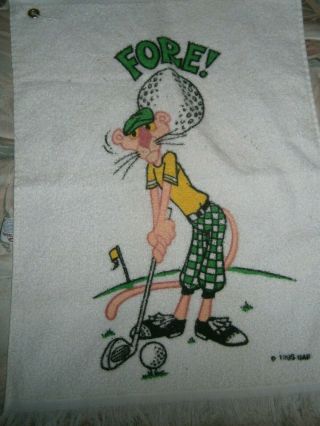 Vintage Cartoon Golf Towel (fore) 1995 Pink Panther