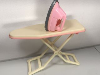 Vintage Barbie Doll Imco Folding Iron Board & Appliance Set Toy Pink & Off White