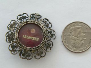 Antique 800 Silver 1.  5 " Diameter Locket With Intriguing Seal On Back Side