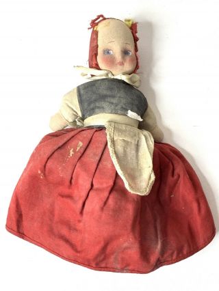 Vintage Topsy Turvy Little Red Riding Hood Wolf Flip Doll Rag Story Toy Wind Up