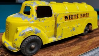 Rare Vintage White Rose Gas Oil Tin Tanker Diecast Toy Not Porcelain Sign Can