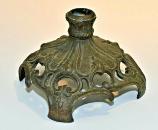 Antique Cast Brass Candle Holder Base Ornate Steampunk Victorian Shabby Chic