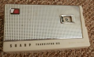 Rare Vintage Sharp Tr - 182 Transistor,  With Leather Case, .