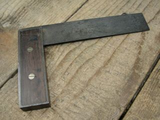 Antique Stanley Rule & Level 6 " Steel & Rosewood Square