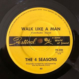 The Four Seasons - Rare Aussie Festival 45 " Walk Like A Man " 1962