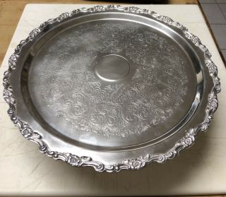 Vintage Wm.  A.  Rogers Silver - Plate Cake Plate Stand