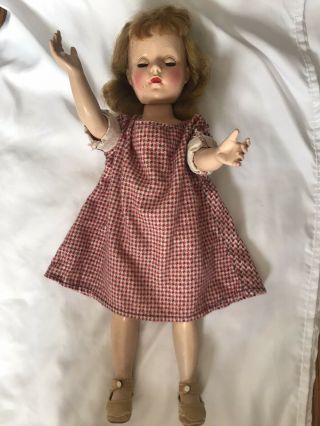 Vintage Sweet Sue Doll 17 Inch Hard Plastic Walker Sleep Eyes/ Lashes Long Hair