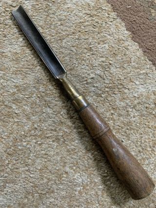 Antique 5/8” Wood Gouge Chisel Charles Buck Cast Steel With Vintage Wood Handle