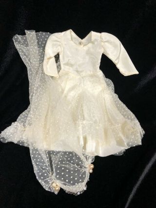 Vintage 2 Pc Evening Wedding Gown Only Veil Dress Came W/ Mary Hoyer Doll No Tag