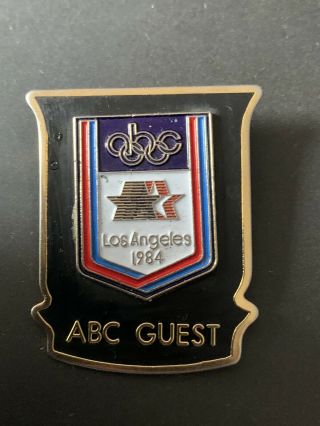 Very Rare La 1984 Olympics Pin Badge Abc Tv Media Vip Guest Pass Los Angeles