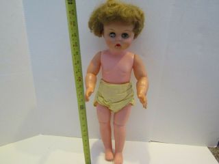 Vintage 24 Inch Hard Plastic Vinyl Doll Sleep Eyes With Lashes Fingers Red Lips