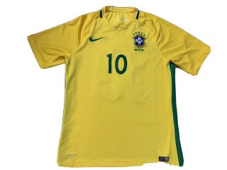Pele Nike Dri Fit Yellow Brazil Jersey Men’s Xl Extra Large Soccer Rare Brasil