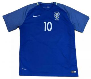 Pele Nike Dri Fit Blue Brazil Jersey Men’s Xl Extra Large Soccer Rare Brasil