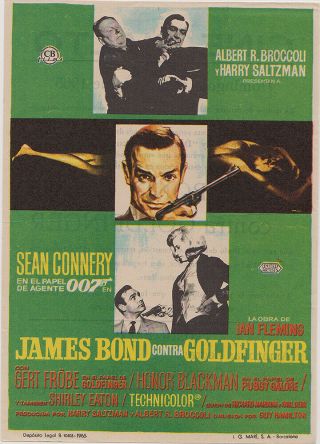 Goldfinger - James Bond 007 Orig Herald Sean Connery Blackman Frobe 1964 Rare