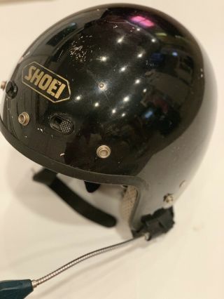 Vintage Shoei Rj - 10iv Open - Face Helmet W/ Microphone Size Medium - Black