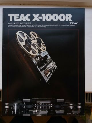 Vintage Teac X - 1000r Reel To Reel Stereo Tape Deck Sales Brochure,  1982 - Rare