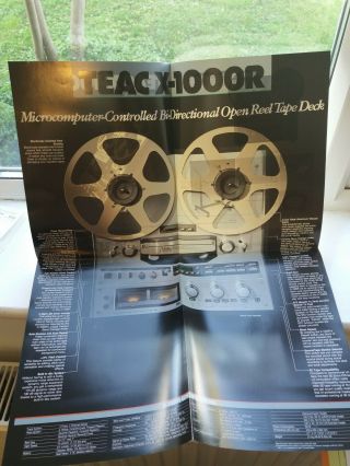 Vintage TEAC X - 1000R reel to reel stereo tape deck sales brochure,  1982 - RARE 3