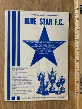 Rare Newcastle Blue Star V Northampton Town Friendly Programme Cup 1985/86