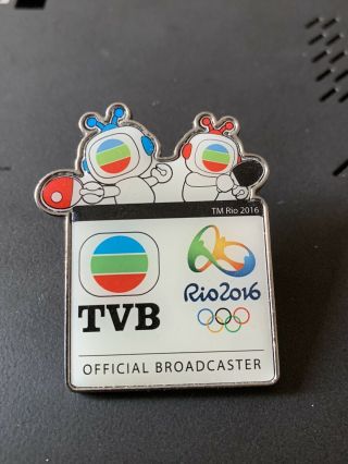 Very Rare Rio 2016 Olympics Media Tv Pin Badge Tvb Sports Logo