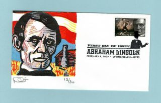U.  S.  Fdc 4380 Rare Dave Curtis Cachet - President Abraham Lincoln